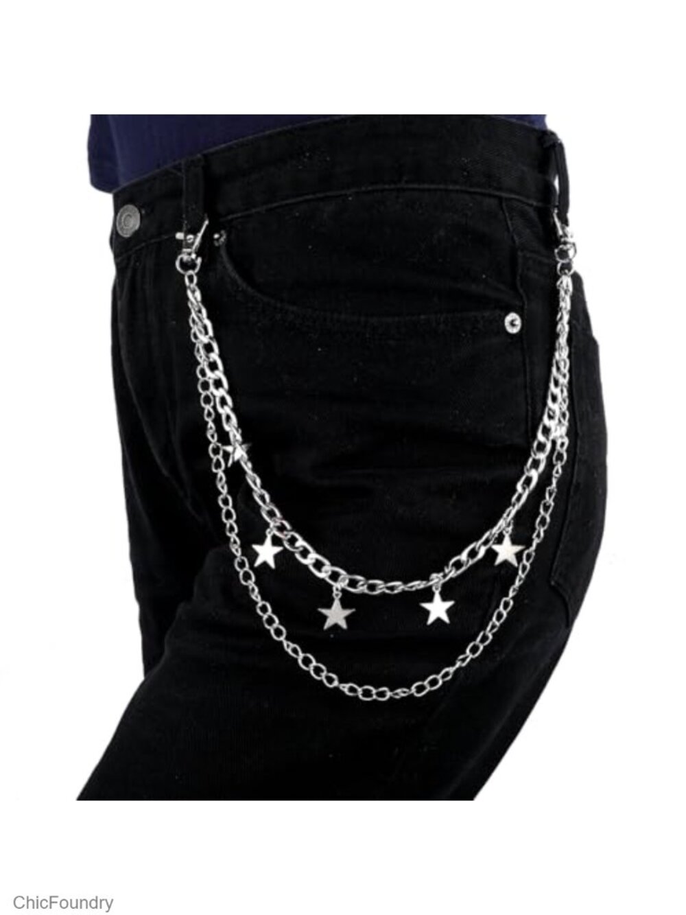 Hip Hop Pants Chain for Women - Vintage Star Jean Waist Chain Y2K